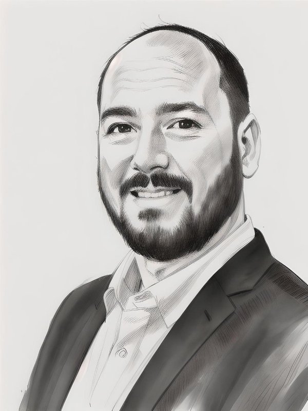 Illustrated portrait of Dr. Paul Nestadt